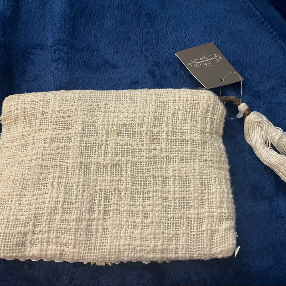 Anthropologie White and Cream Beaded Clutch - Picture 2 of 3